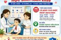 Thông báo lịch khám sức khỏe miễn phí cho học sinh lớp 1 đến lớp 9 tại nhà trường.